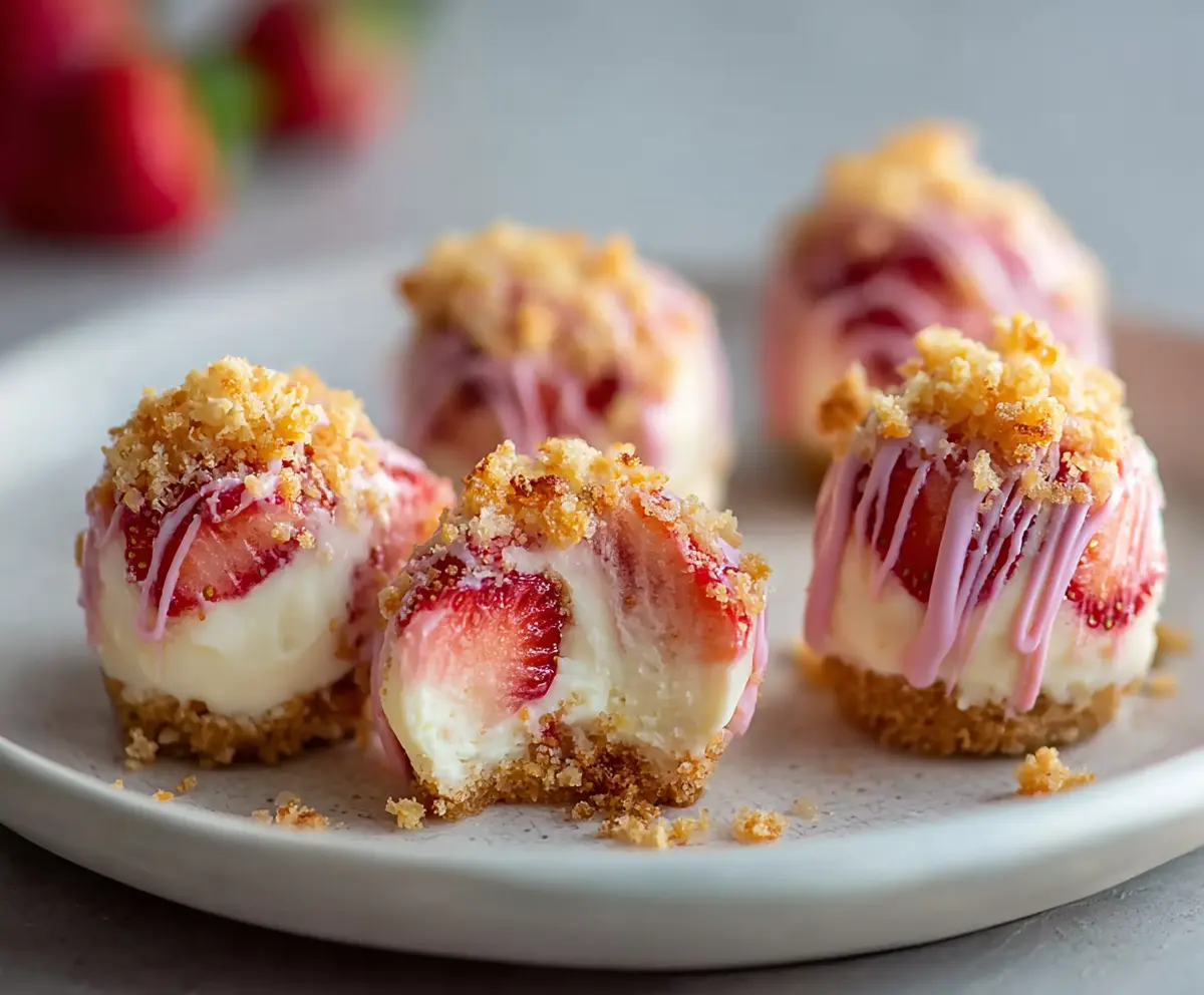 Strawberry Crunch Cheesecake Bites