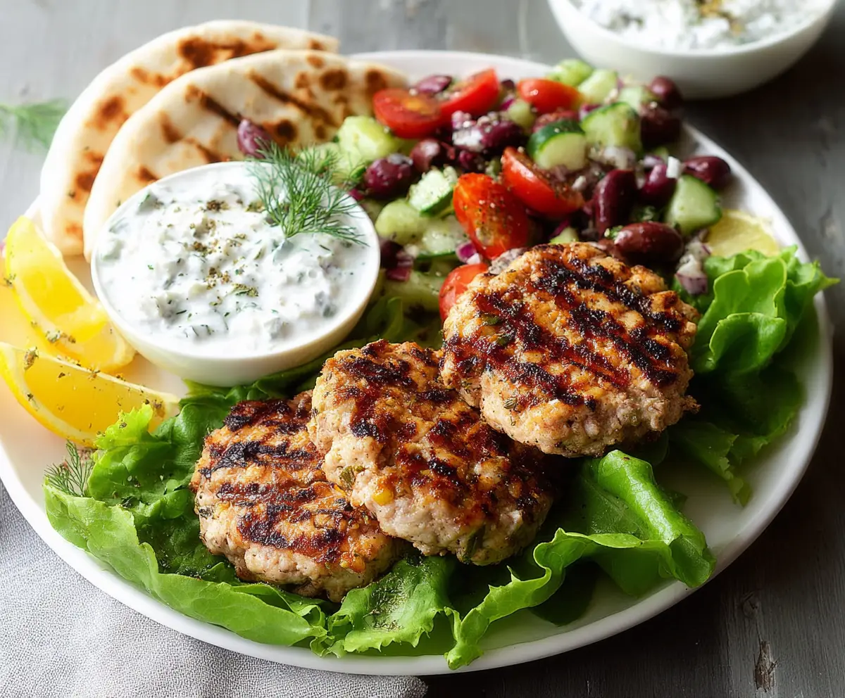 Mediterranean Inspired Chicken Patties with Tzatziki