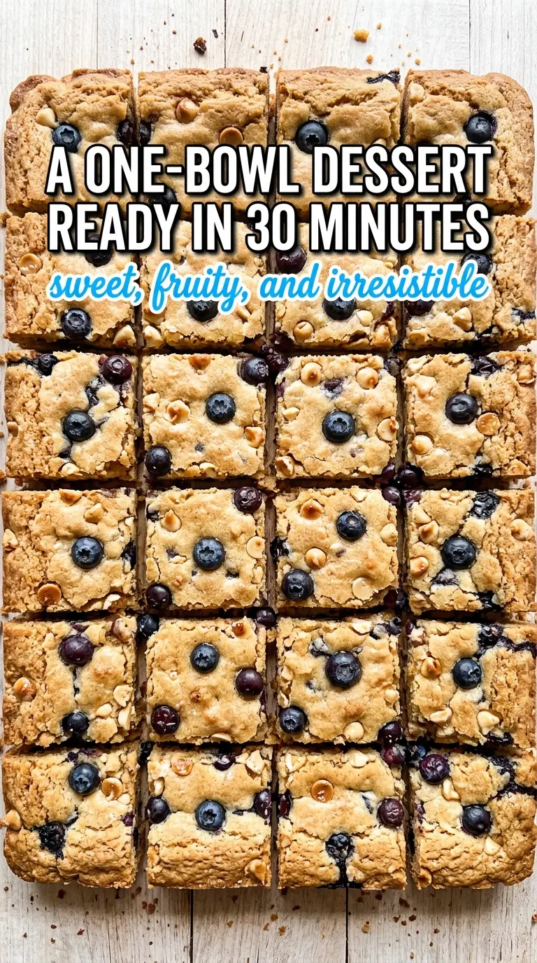Blueberry White Chocolate Blondies chewy fruity gooey