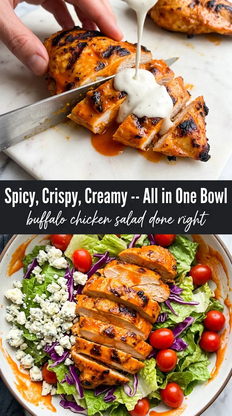 Buffalo Grilled Chicken Salad crisp spicy creamy