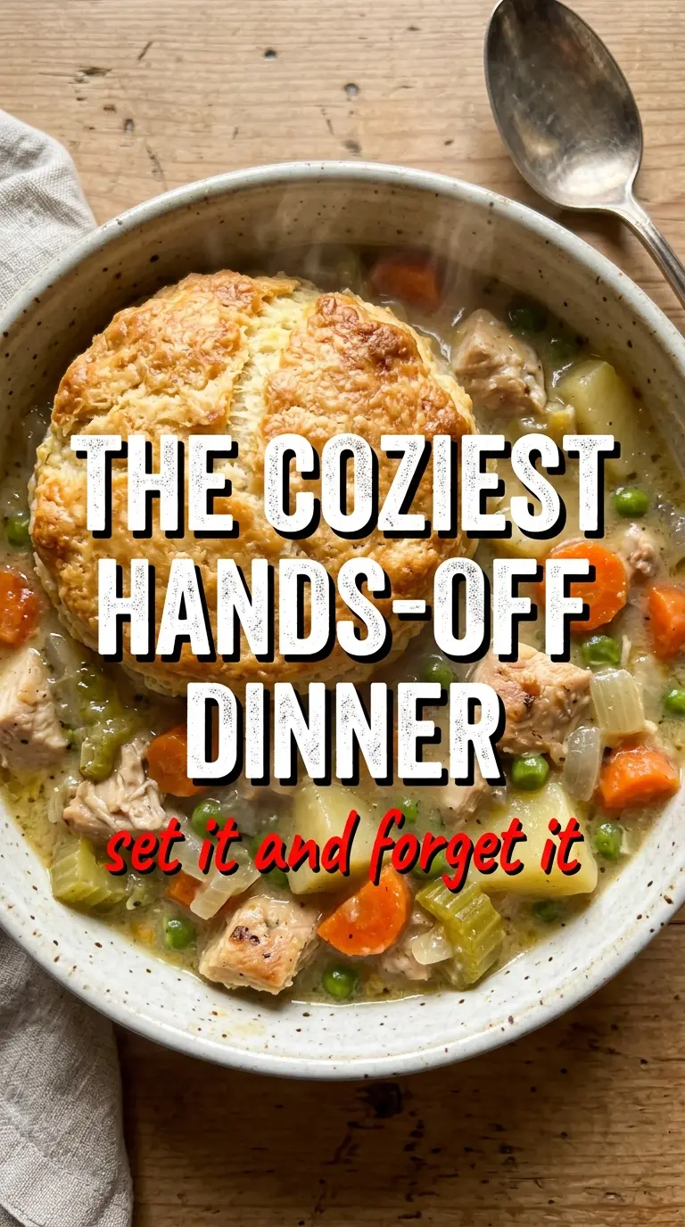 Crock Pot Chicken Pot Pie creamy biscuits