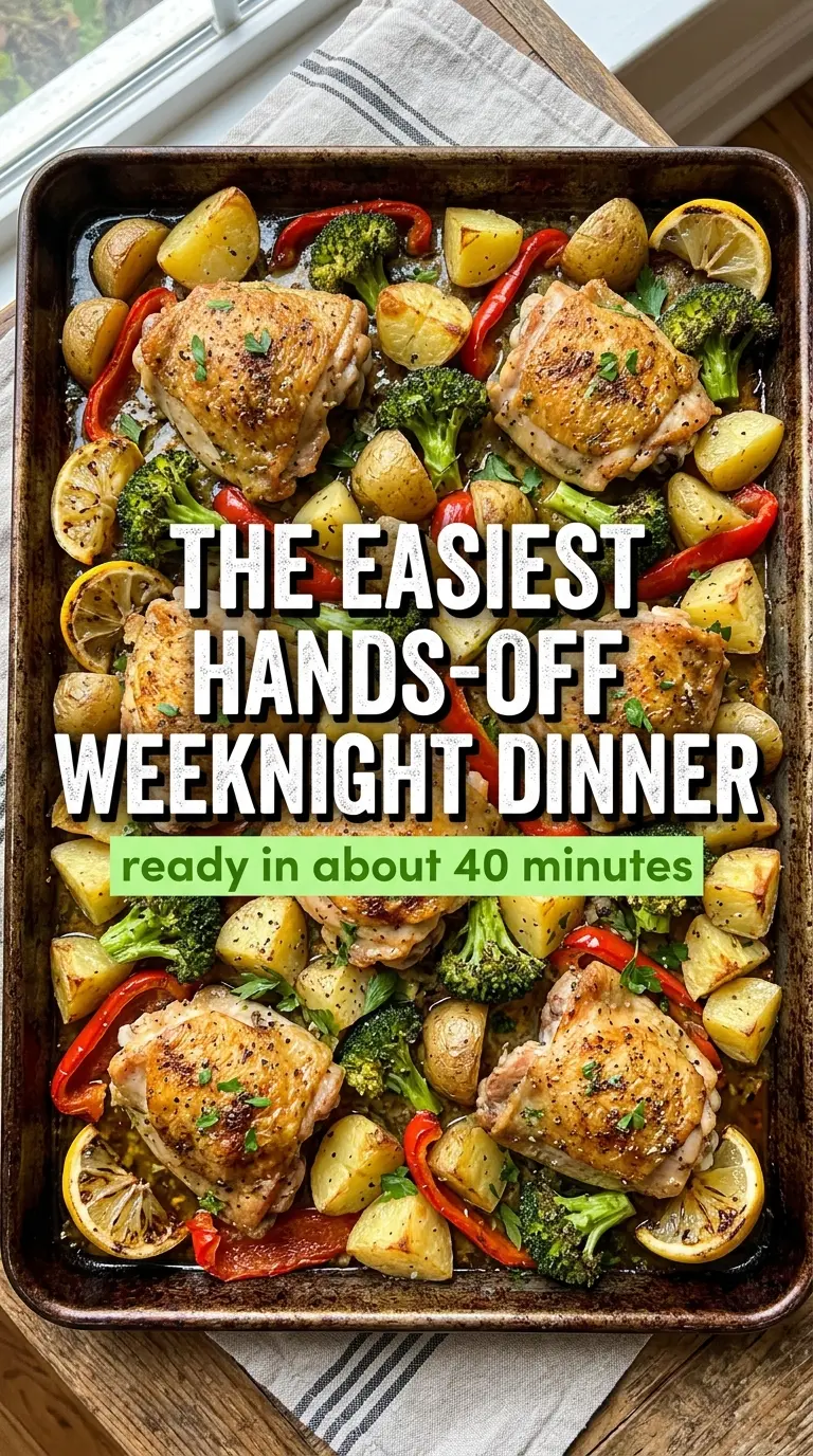 Sheet Pan Chicken Thighs Dinner crispy roasted vegetables