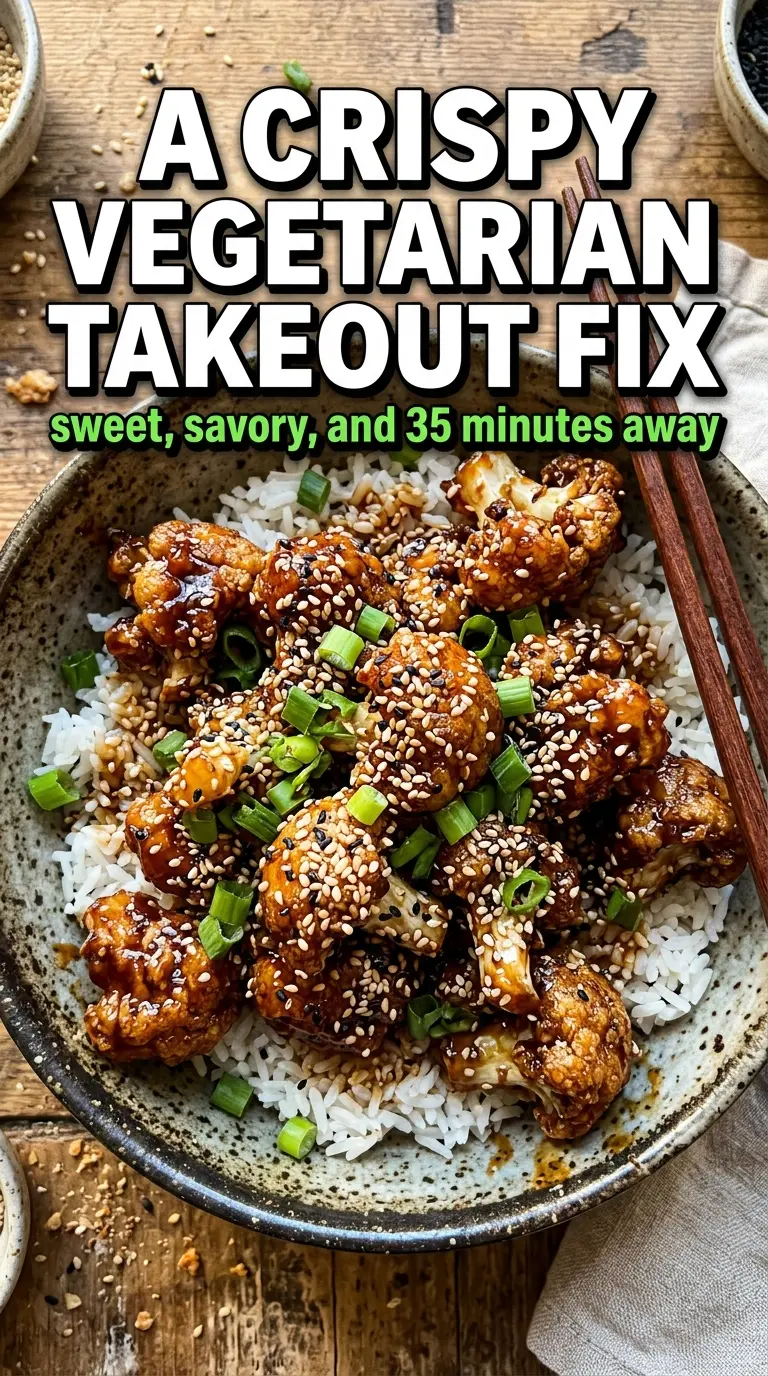 Sticky sesame cauliflower crispy sesame takeout-style