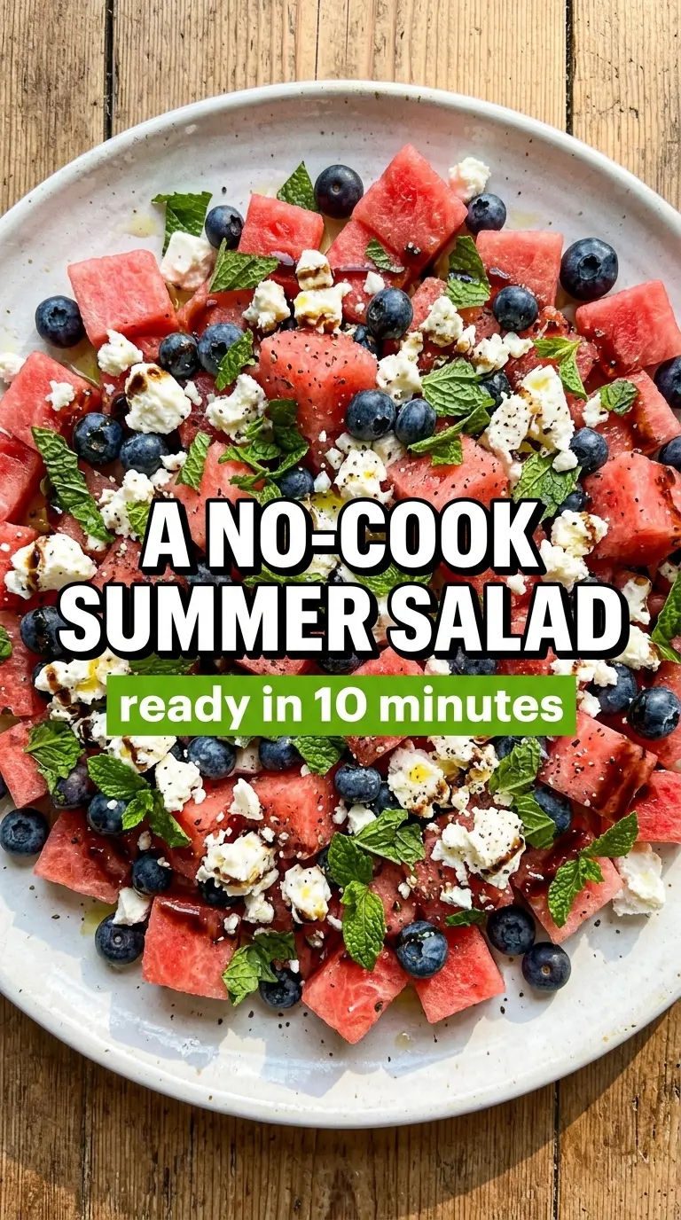 Watermelon Blueberry Feta Salad juicy sweet-savory