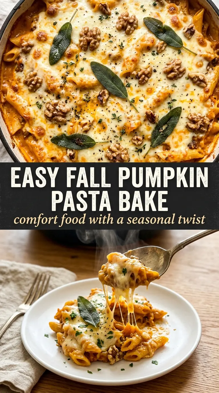 Cheesy Roasted Pumpkin & Sage Pasta Bake creamy pumpkin, crispy sage, melted cheese
