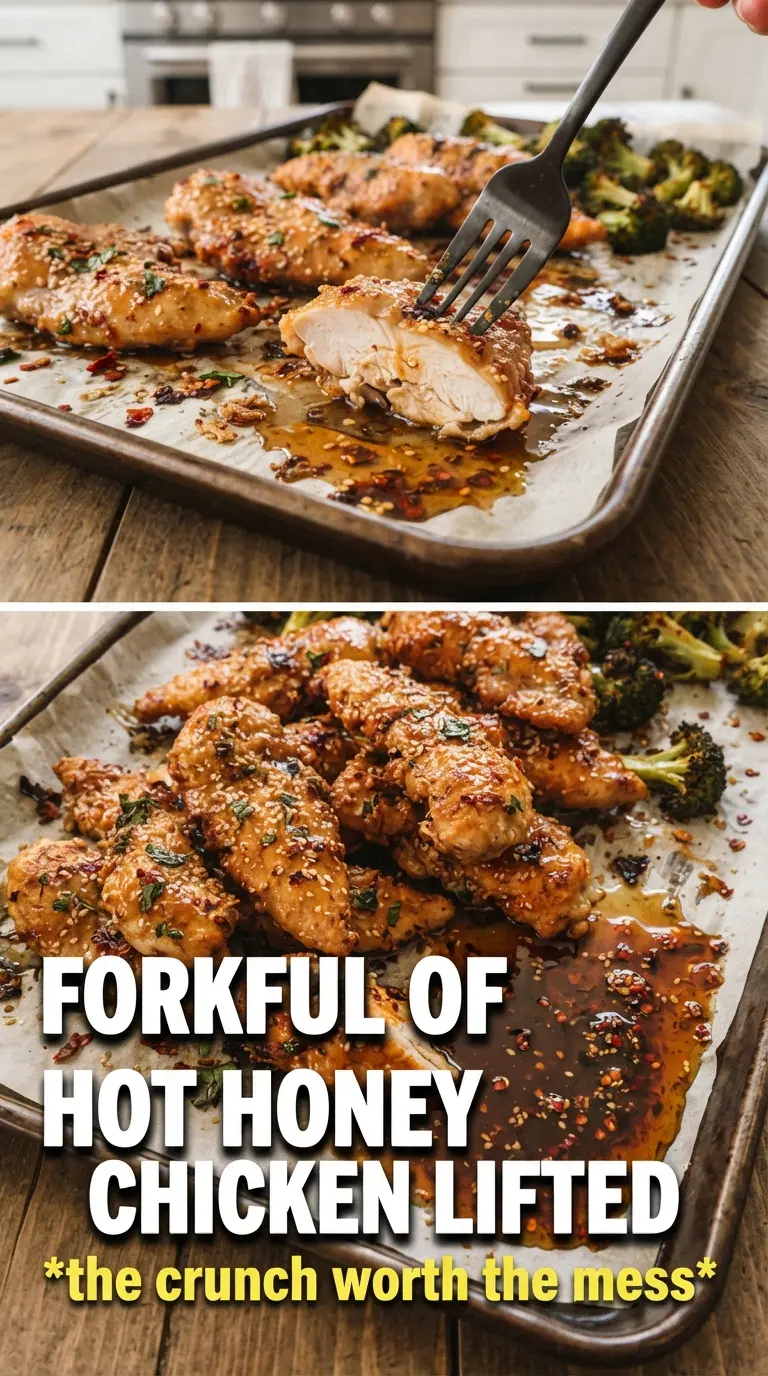 Baked Crunchy Hot Honey Chicken golden crispy spicy