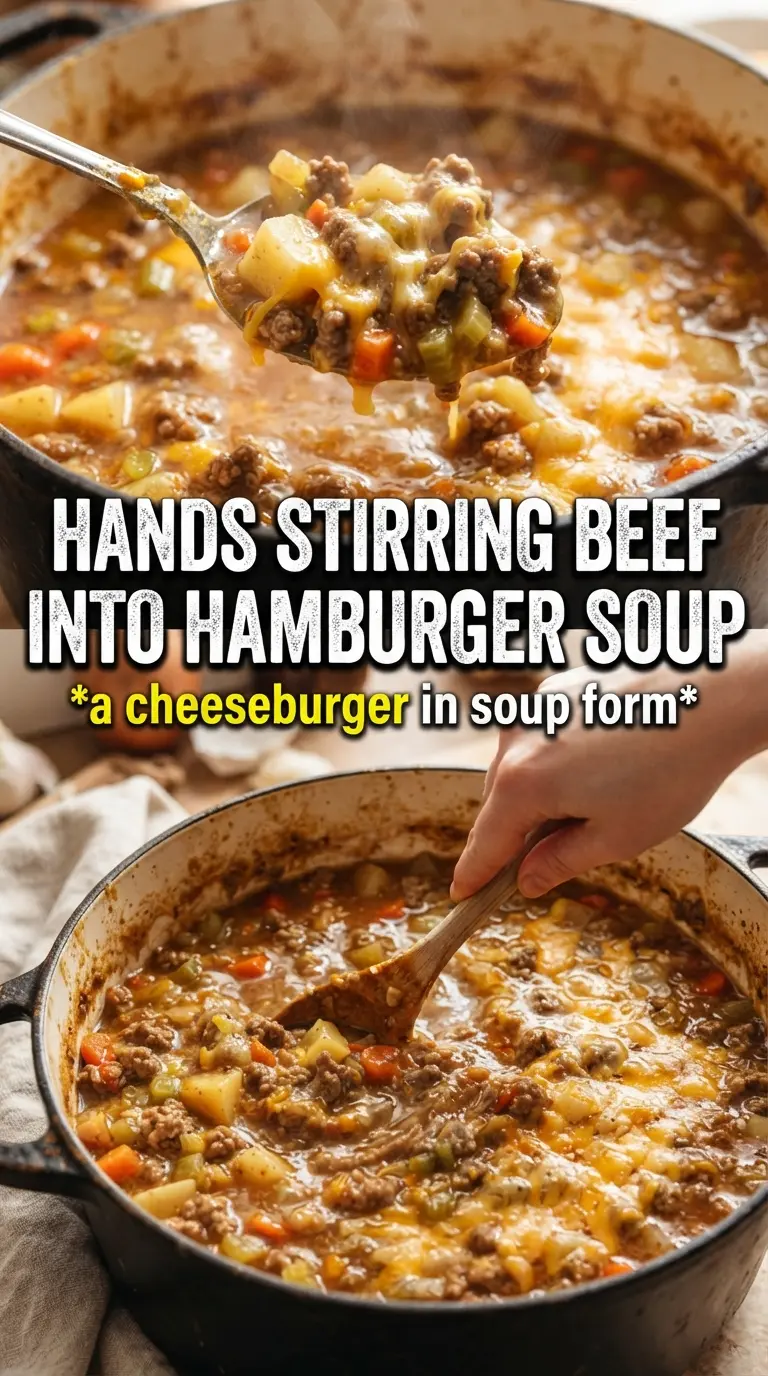 Cheesy Hamburger Potato Soup hearty creamy comforting