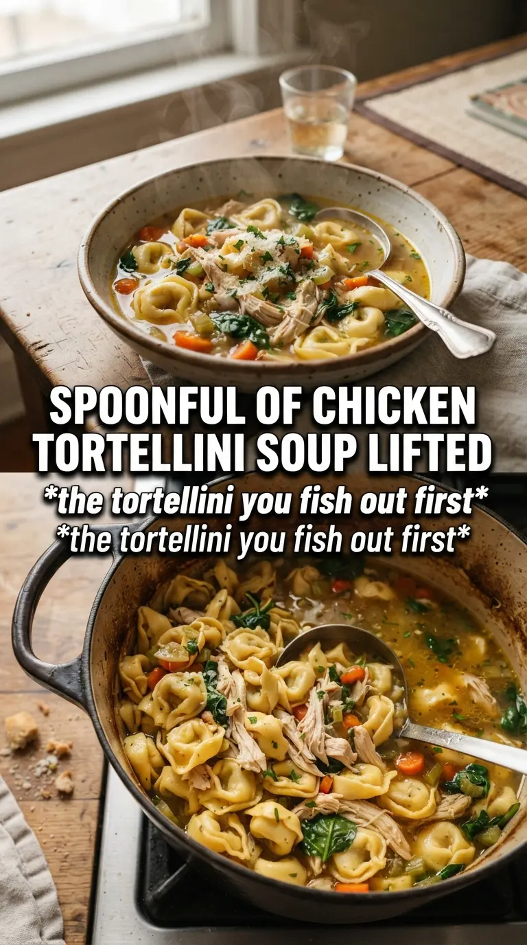 Chicken Tortellini Soup, cozy, brothy, herb-packed