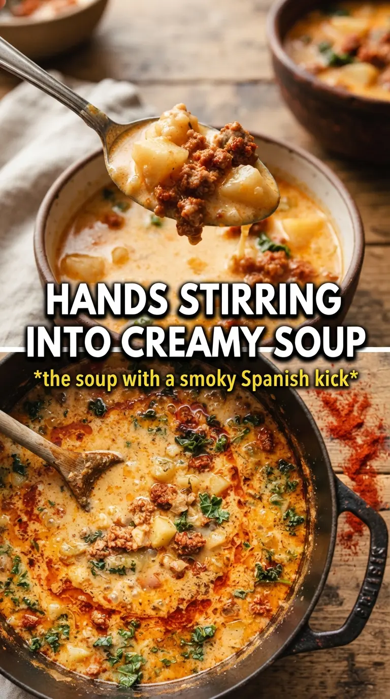 Creamy chorizo potato soup smoky creamy