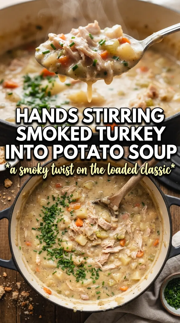 Creamy Loaded Potato Soup With Smoked Turkey and Chives creamy hearty smoky
