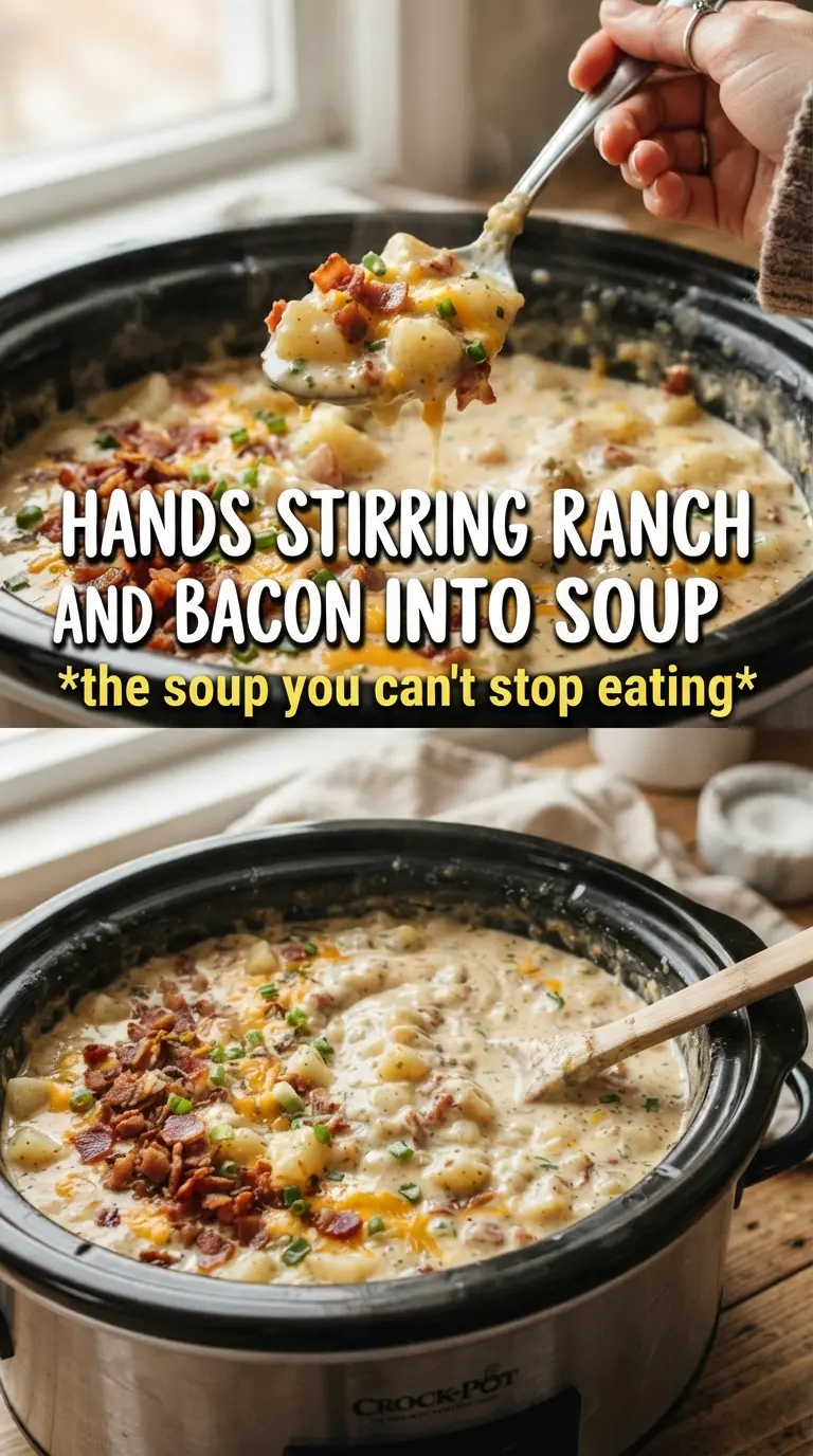 Crock Pot Crack Potato Soup creamy cheesy