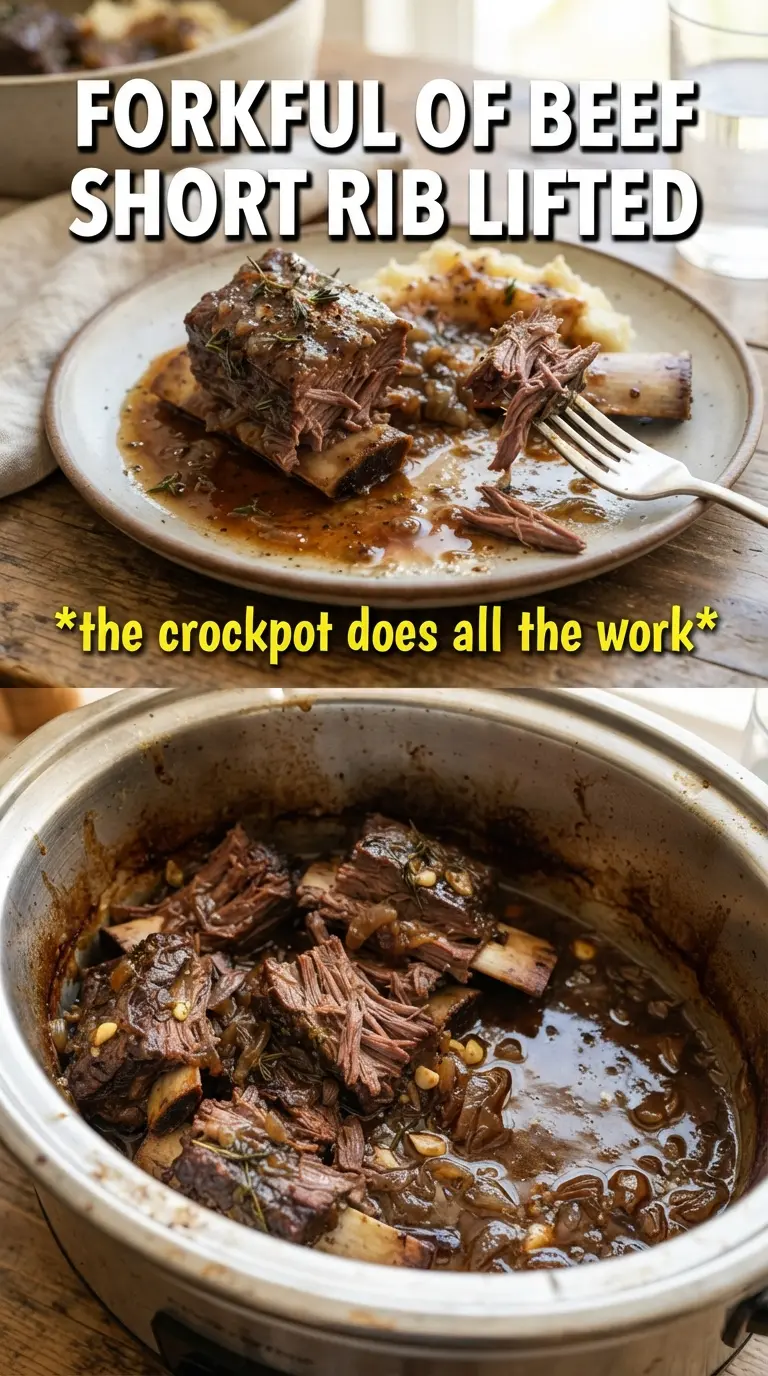 Crockpot beef short ribs rich tender savory