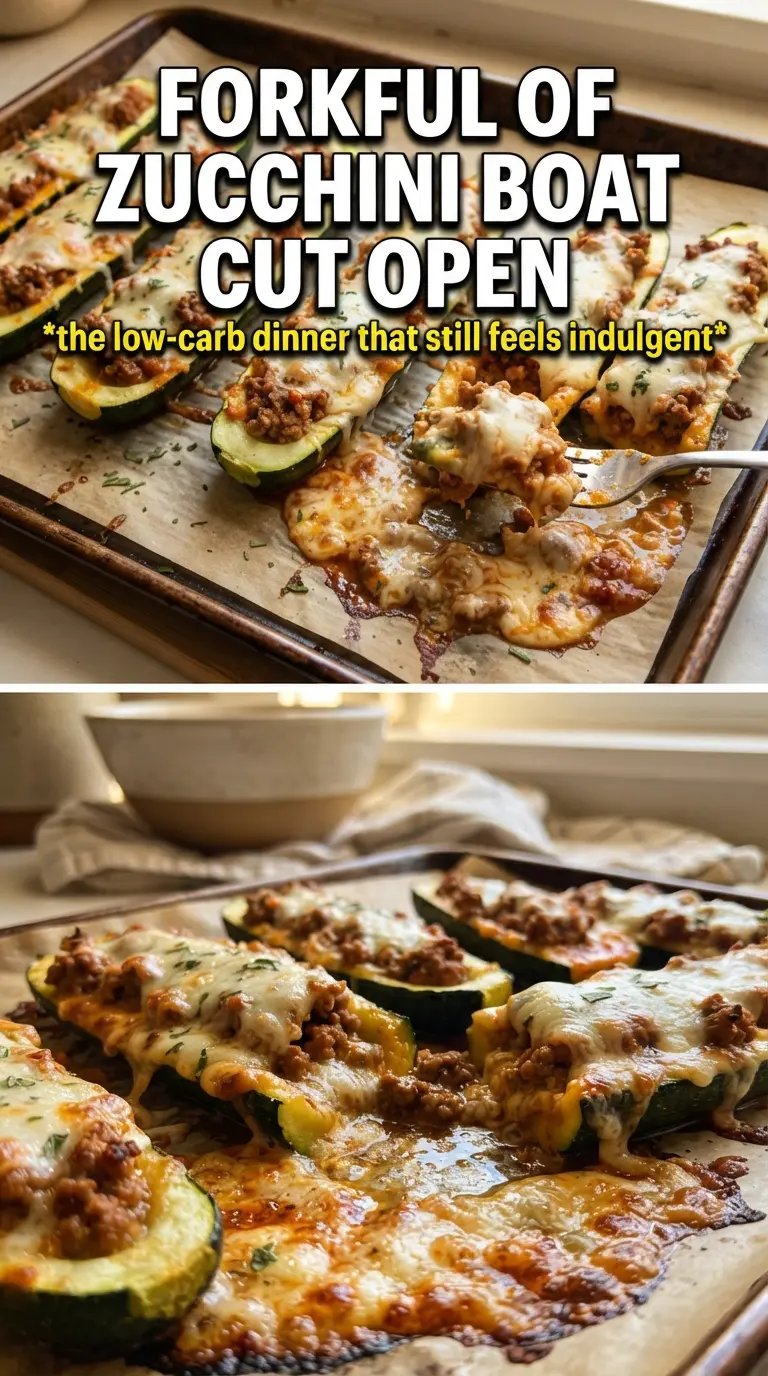 Ground Beef Zucchini Boats cheesy baked savory