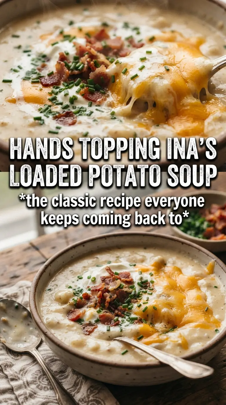 Ina Garten loaded potato soup creamy pancetta chives parmesan