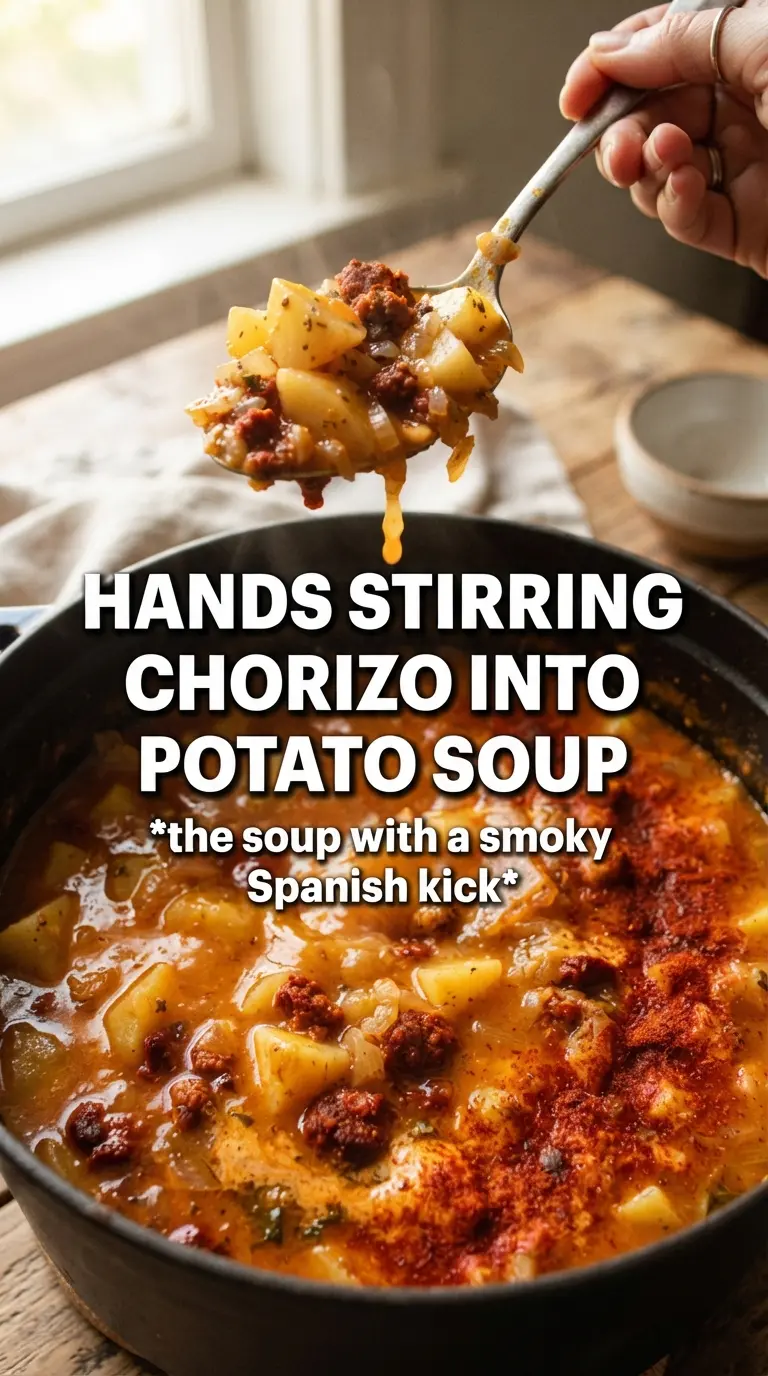 Spanish Potato Soup With Chorizo smoky hearty