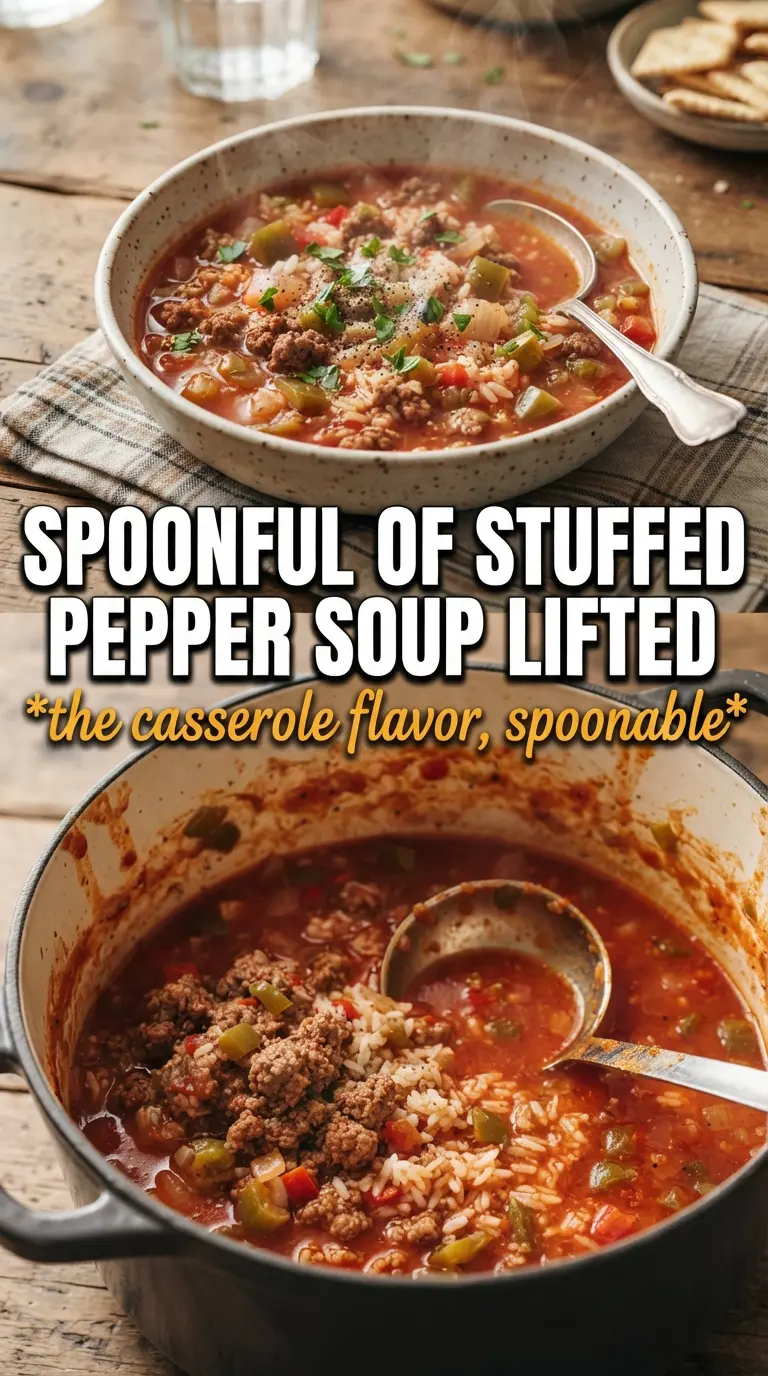 Stuffed Peppers Soup hearty tomato broth beef rice